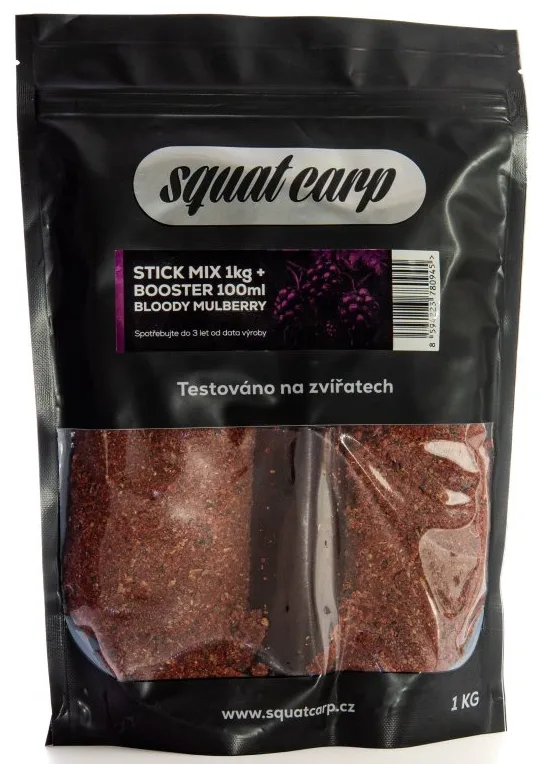 Squat carp stick mix bloody mulberry 1 kg + booster 100 ml