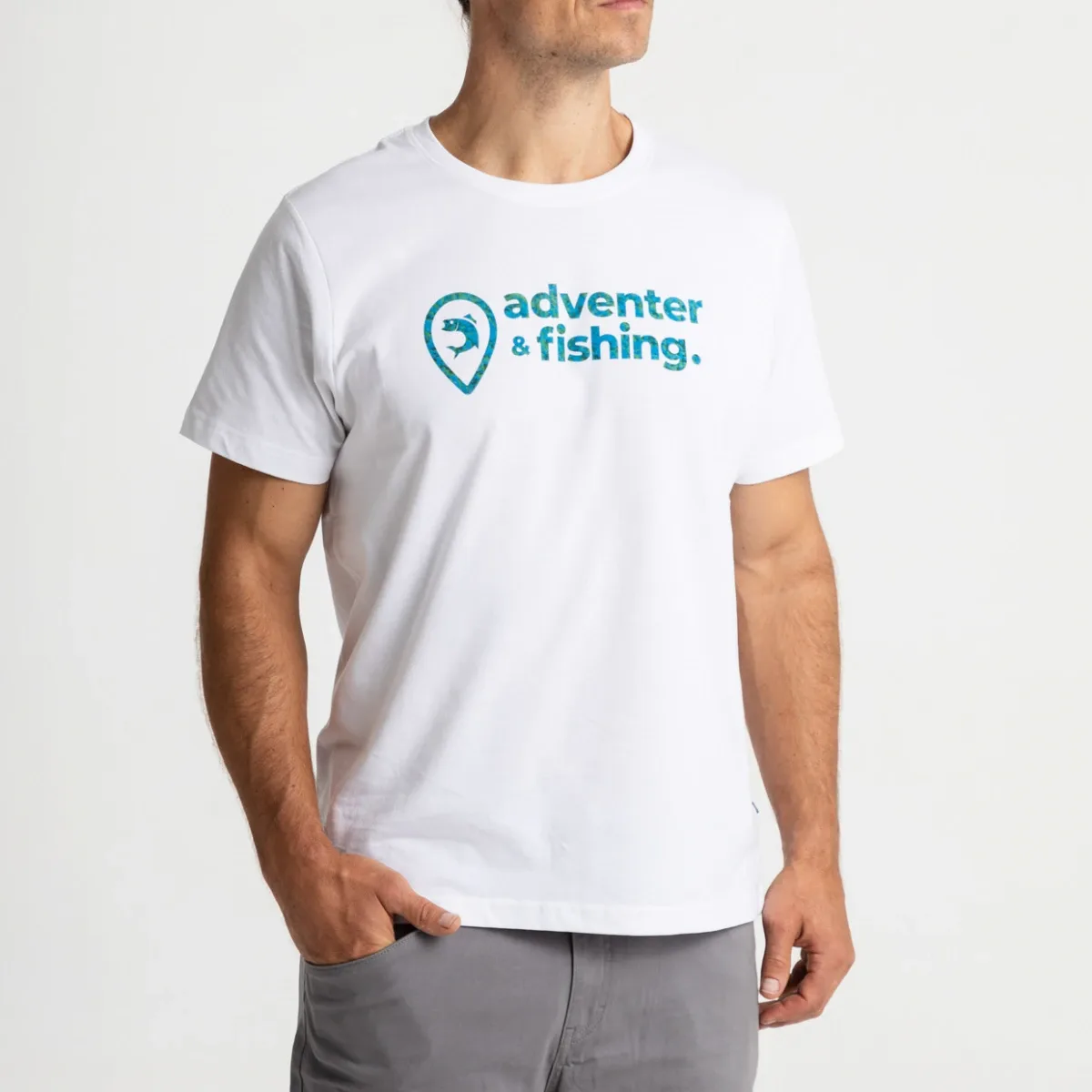 Adventer Fishing Tričko White & Bluefin Velikost: S – Adventer & fishing