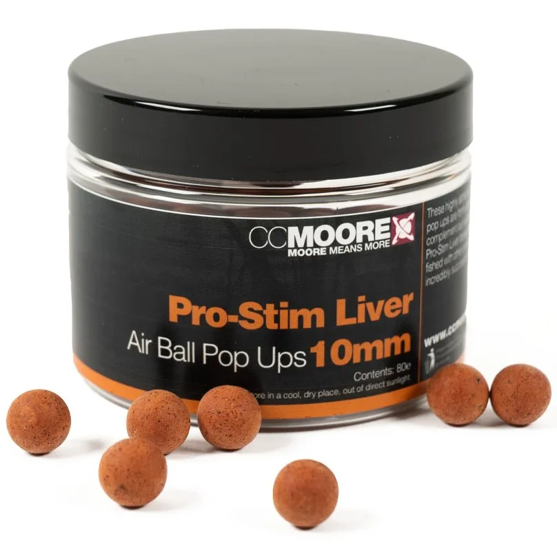 Cc moore plovoucí boilie pro-stim liver pop ups 12 mm - yellow
