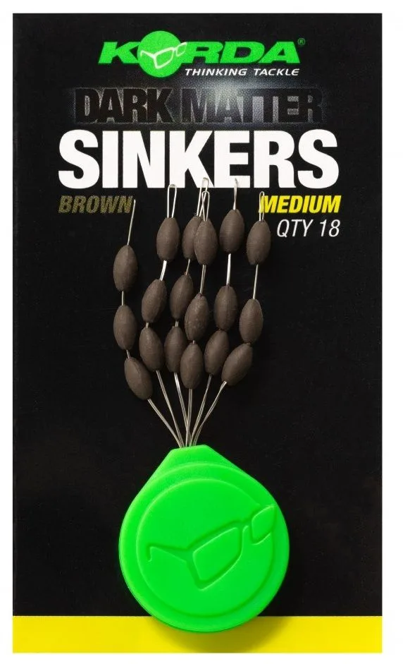 Korda stoppery tungstenové sinkers gravel brown - medium 18 ks