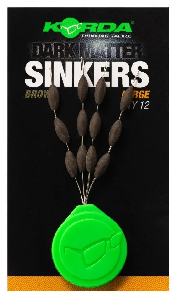 Korda stoppery tungstenové sinkers gravel brown - large 12 ks