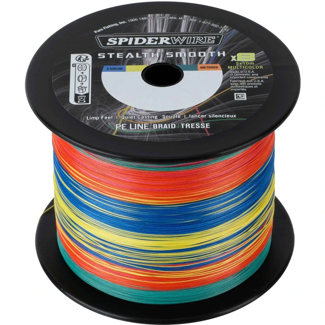 SpiderWire Pletená Šňůra Stealth Smooth X 8 Multicolor 1m Nosnost: 38,1kg, Průměr: 0,33mm