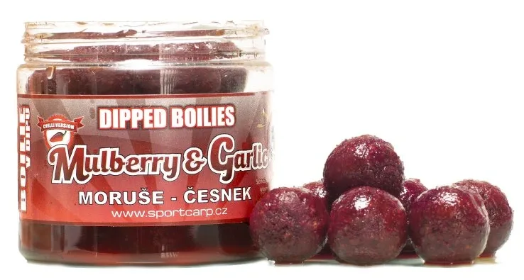 Sportcarp boilies v dipu dipped boilies 200 ml 20 mm - mulberry garlic