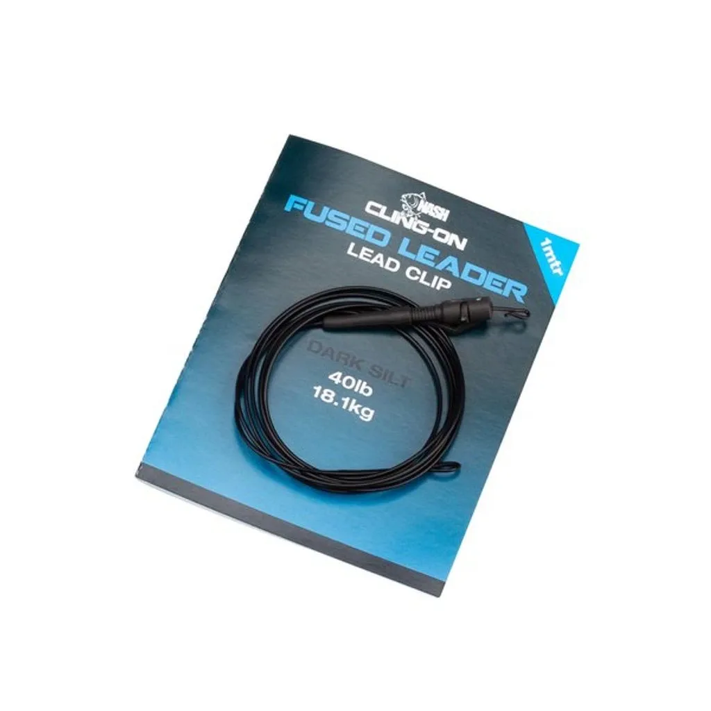 Nash Montáž Cling-On Fused Lead Clip Leader 40lb 1m Barva: Silt
