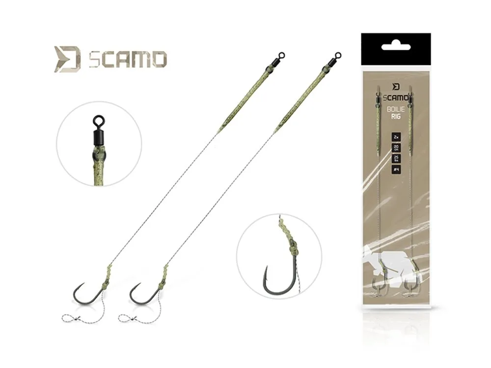 Delphin Návazec sCamo Boilie rig 2ks - 20cm/25lbs/#4