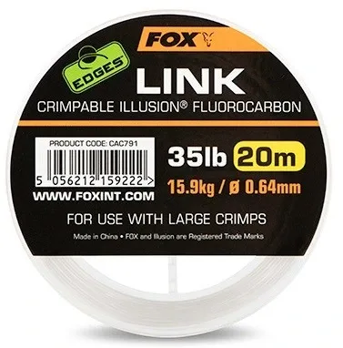 Fox Fluorocarbon Edges Link Illusion Čirý 20 m Nosnost: 25lb, Průměr: 0,53mm