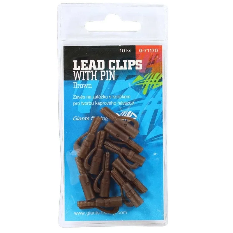Giants Fishing Závěs Na Boční Olovo Standard Lead Clip Brown 10ks