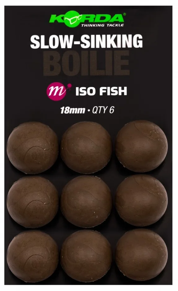 Korda umělé boilie slow sinking boilie iso fish - 18 mm 6 ks