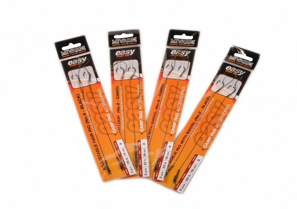 Mivardi Hotové návazce Adjustable hair rig Easy - vel. 4 černá