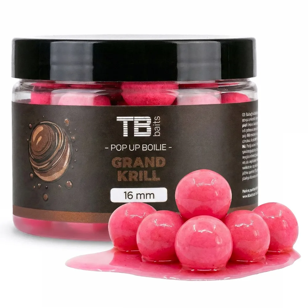 Tb baits plovoucí boilie pop-up grand krill + nhdc 50 g - 16 mm