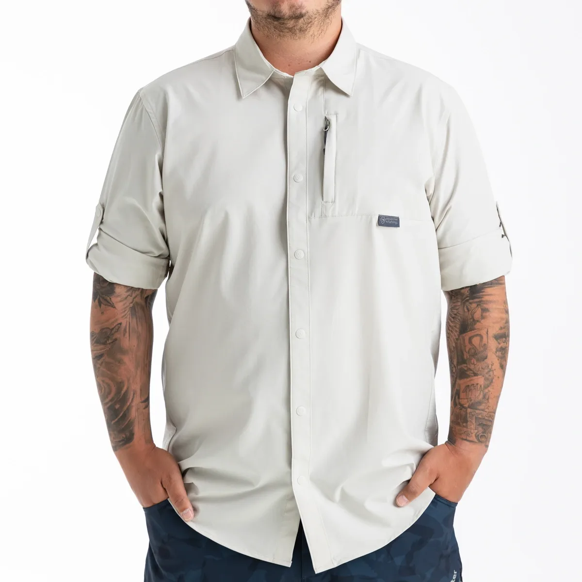 Adventer Fishing UV Košile s Dlouhým Rukávem Beige Velikost: M – Adventer & fishing