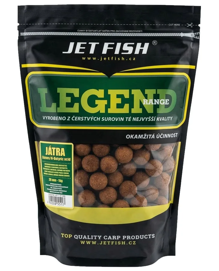 Jet fish boilie legend range játra ananas n-butyric - 220 g 16 mm