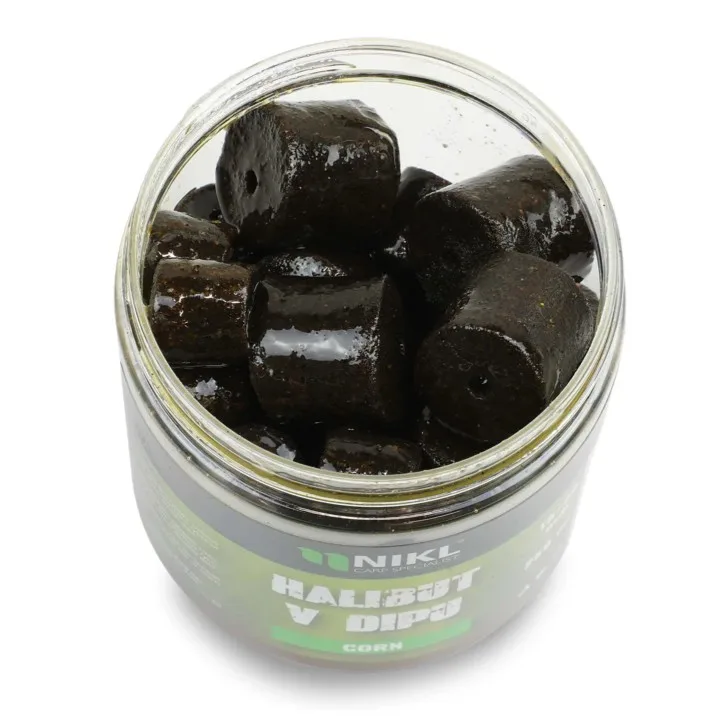 Nikl pelety v dipu black halibut - 15+20 mm 250 g corn
