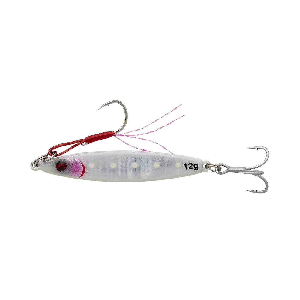 Savage Gear Savege Gear Pilker Flatline TG FS UV White Glow Délka: 3cm, Hmotnost: 5g