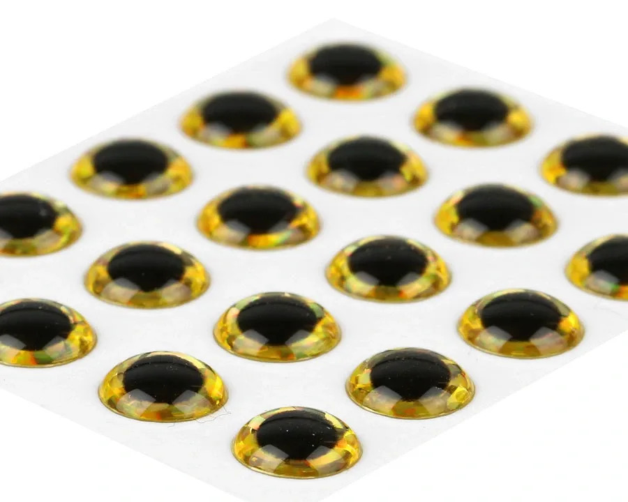 Sybai Epoxidové Oči 3D Epoxy Fish Eyes Holographic Gold Průměr: 10mm