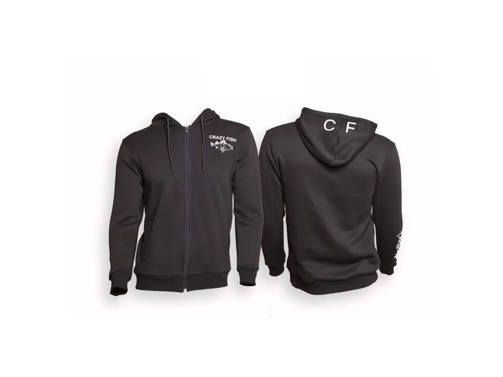 Crazy Fish Mikina Fleece ?oodie Crazy Fish Cotton Black Velikost: M