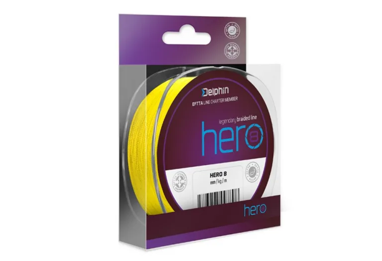 Delphin Šňůra Hero 8 fluo žlutá - 0,16mm 10,50kg 117m