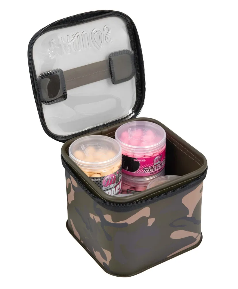 Fox Taška na Nástrahy Aquos Camo Bait Storage Varianta: MEDIUM+, Rorměr: 17cm x 17cm x 13cm