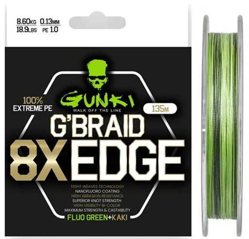 Gunki pletená šňůra g braid 8x edge 135 m - 0,28 mm 20,5 kg