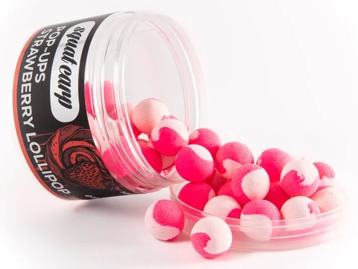 Squat carp plovoucí boilies pop-up strawberry lollipop 60 g 12 mm