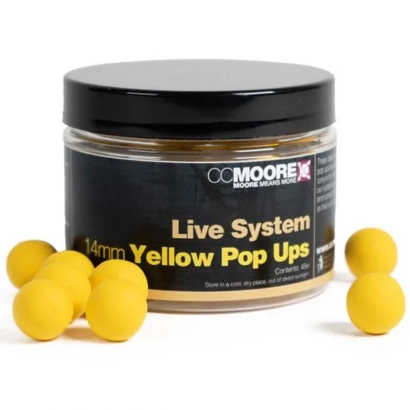 Cc moore plovoucí boilie live system yellow pop up extra plovoucí - 14 mm 45 ks