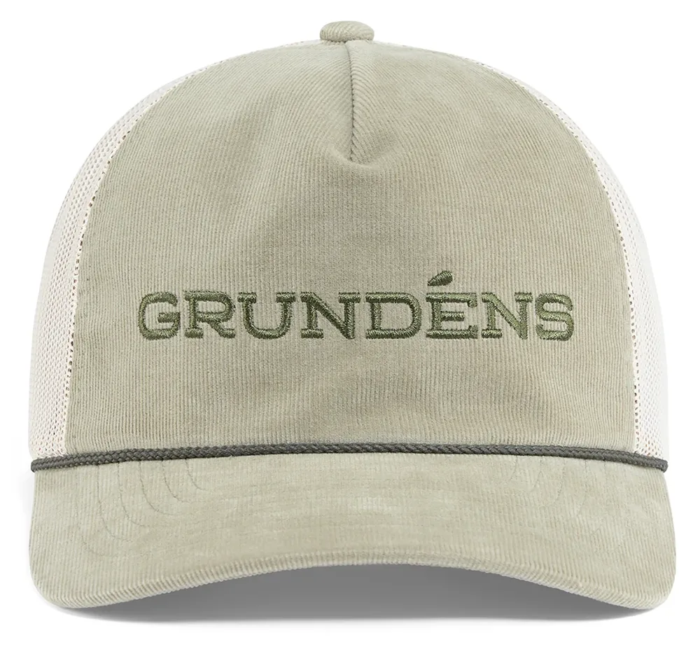 Grundéns kšiltovka cord wordmark trucker light olive