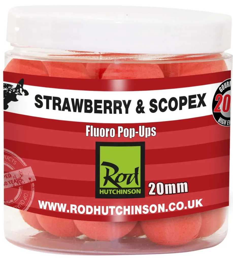 RH Fluoro Pop-Ups Strawberry & Scopex 20mm – ROD HUTCHINSON