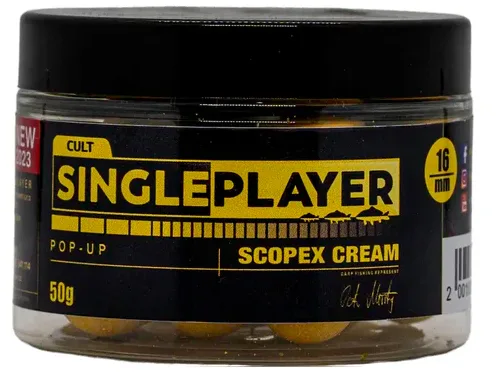 Singleplayer plovoucí boilies pop-up boilies scopex cream 50 g - 12 mm