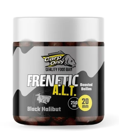 Carp only dipované boilies frenetic a.l.t. black halibut 250 ml - 24 mm