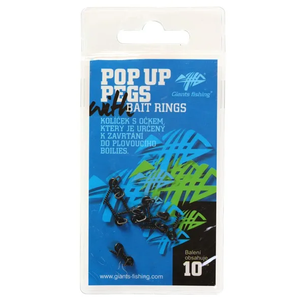Giants fishing kroužek s kolíčkem pop up pegs with bait rings 10 ks