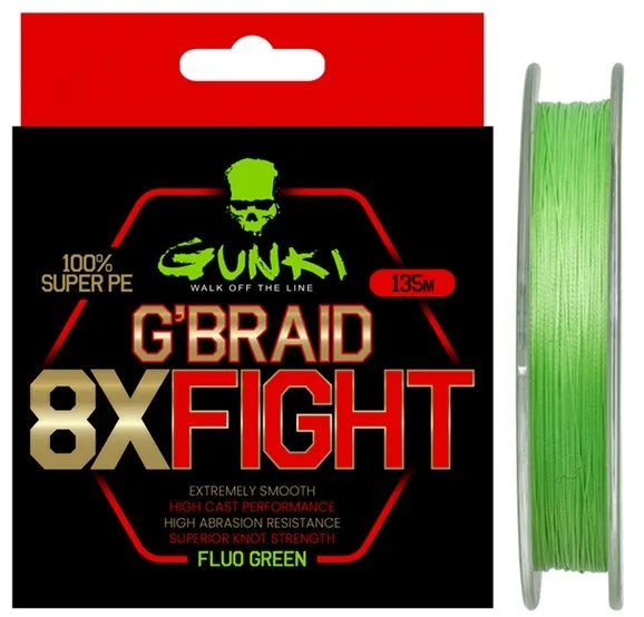 Gunki splétaná šňůra g braid 8x fight pike ad 135 m - 0,23 mm