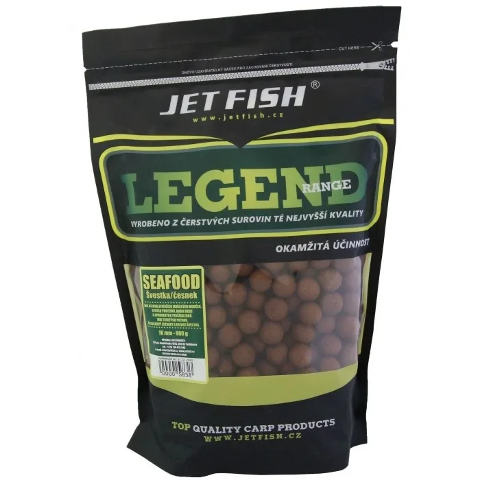 Jet Fish Boilie Legend Range SeaFood Švestka Česnek Hmotnost: 3kg, Průměr: 24mm