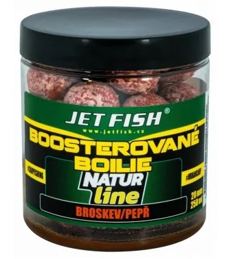 Jet fish boostrované boilie natur line broskev pepř 250 ml 20 mm