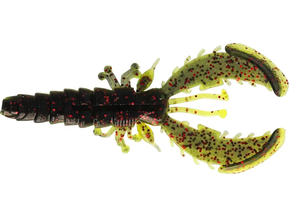 Westin gumová nástraha crecraw slim creaturebait black chartreuse - 7,5 cm 3 g 4 ks