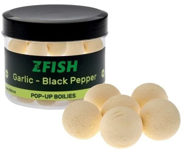 Zfish Plovoucí Boilies Pop Up 16mm 60g Hmotnost: 60g, Průměr: 16mm, Příchuť: Garlic/Black Pepper