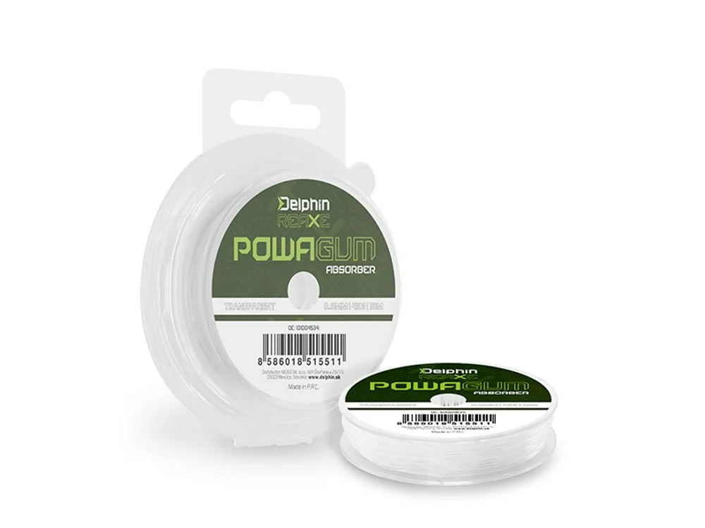 Delphin Feederová guma Reaxe PowaGUM Absorber Čirá 10m - 1.2mm/10kg/10m