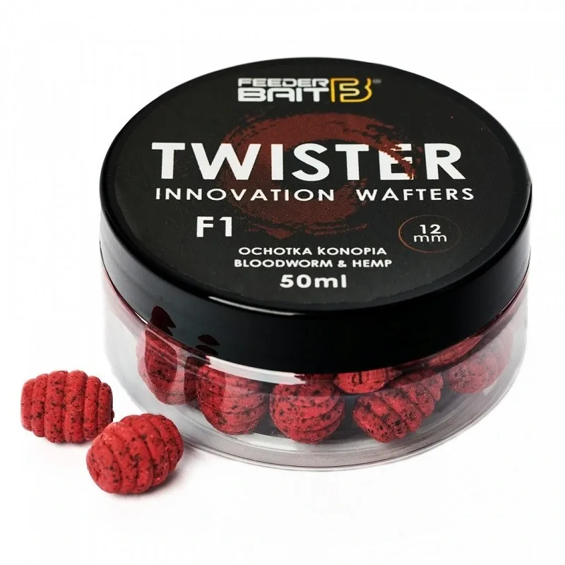 FeederBait Neutrálně Vyvážená Nástraha Twister Wafters 12x15mm Hmotnost: 75ml, Průměr: 12x15mm, Příchuť: Patentka/Konopí