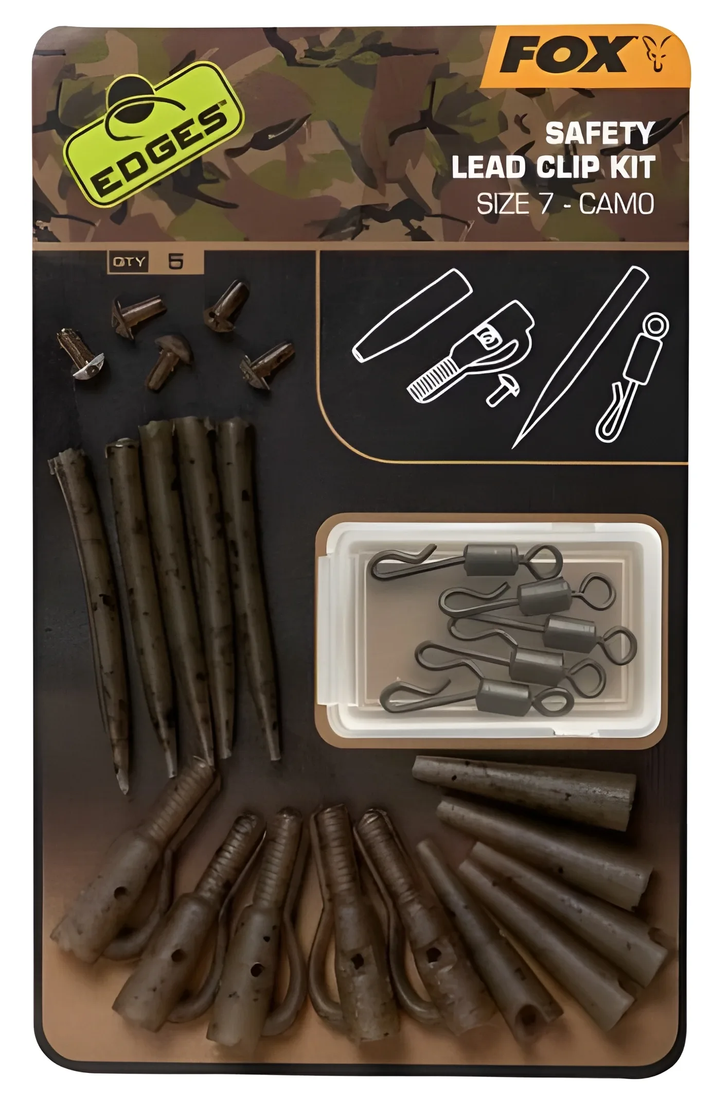 Fox Sada Edges Camo Slik Lead Clip Kit Size 10