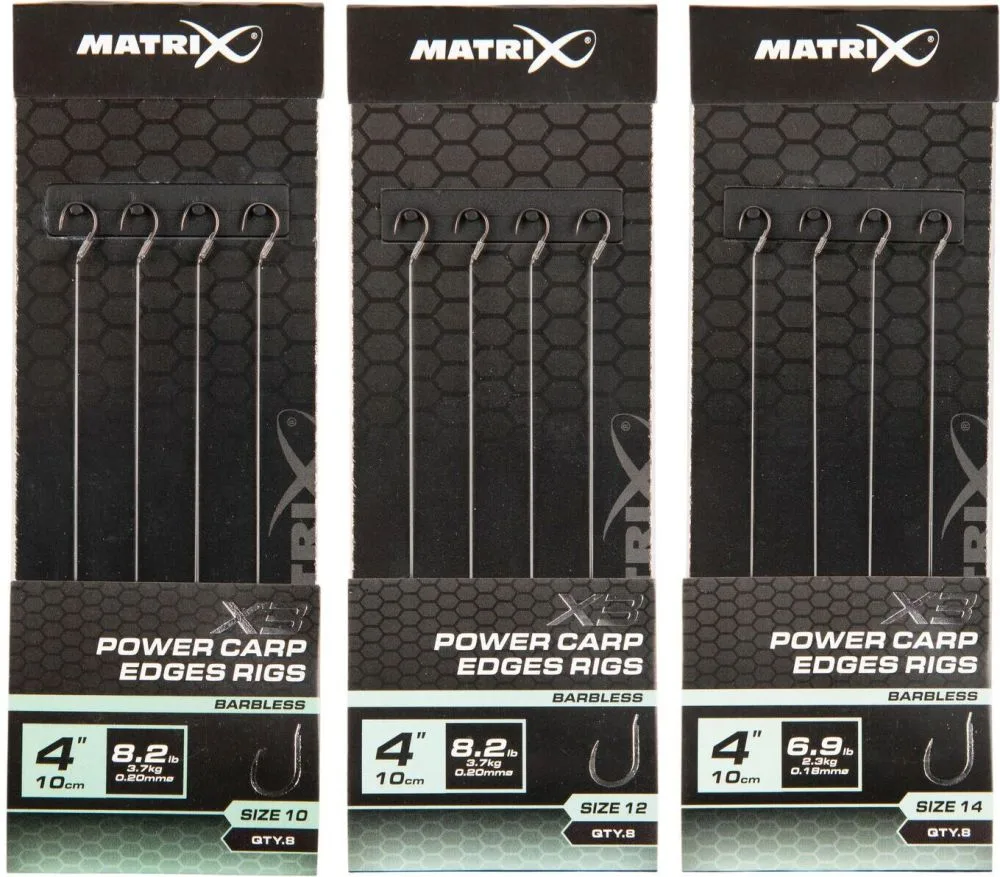 Matrix návazec x3 power carp rigs edge 10 cm - velikost háčku 10