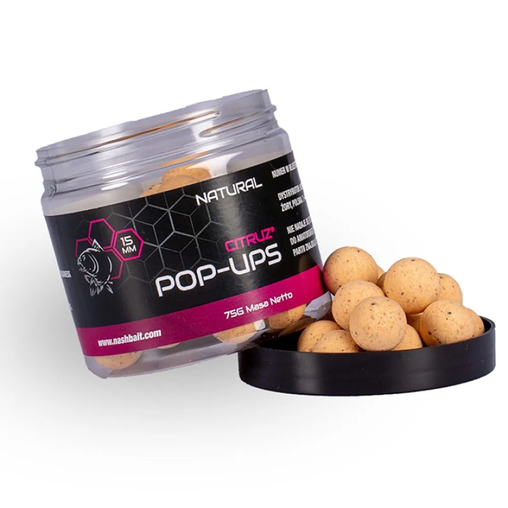 Nash Plovoucí Boilie Citruz Pop Ups 75g - 12mm Natural