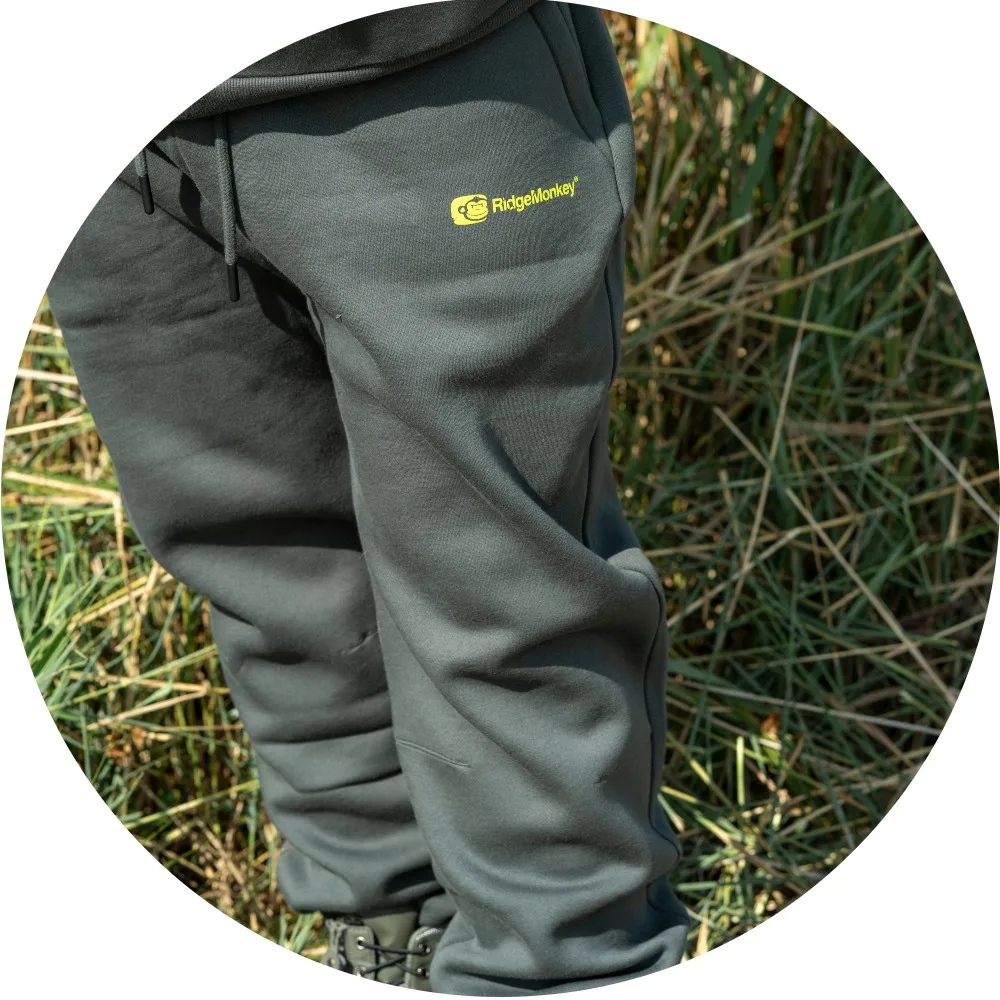 Ridgemonkey kalhoty apearel thermapro heavyweight joggers green - xl