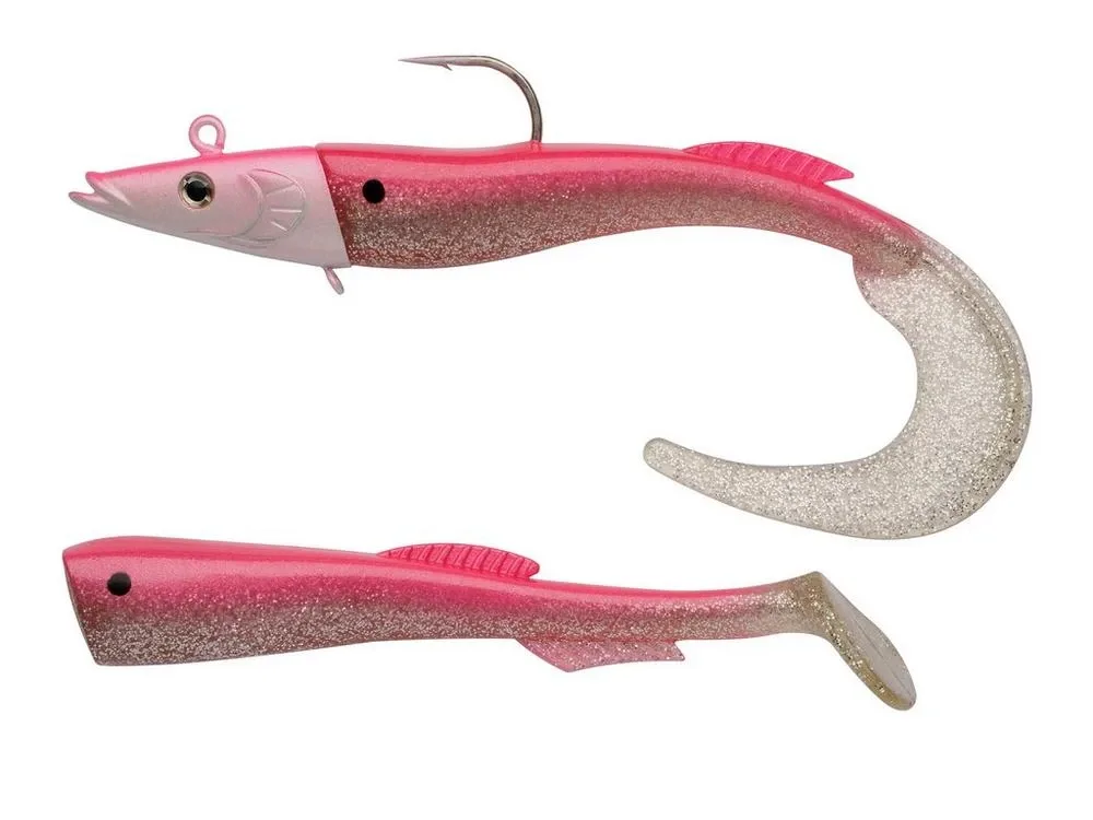 Berkley Gumová Nástraha PowerBait® Power Sandeel Metallic Pink Délka: 15cm, Hmotnost: 40g, Počet kusů: 2+1ks