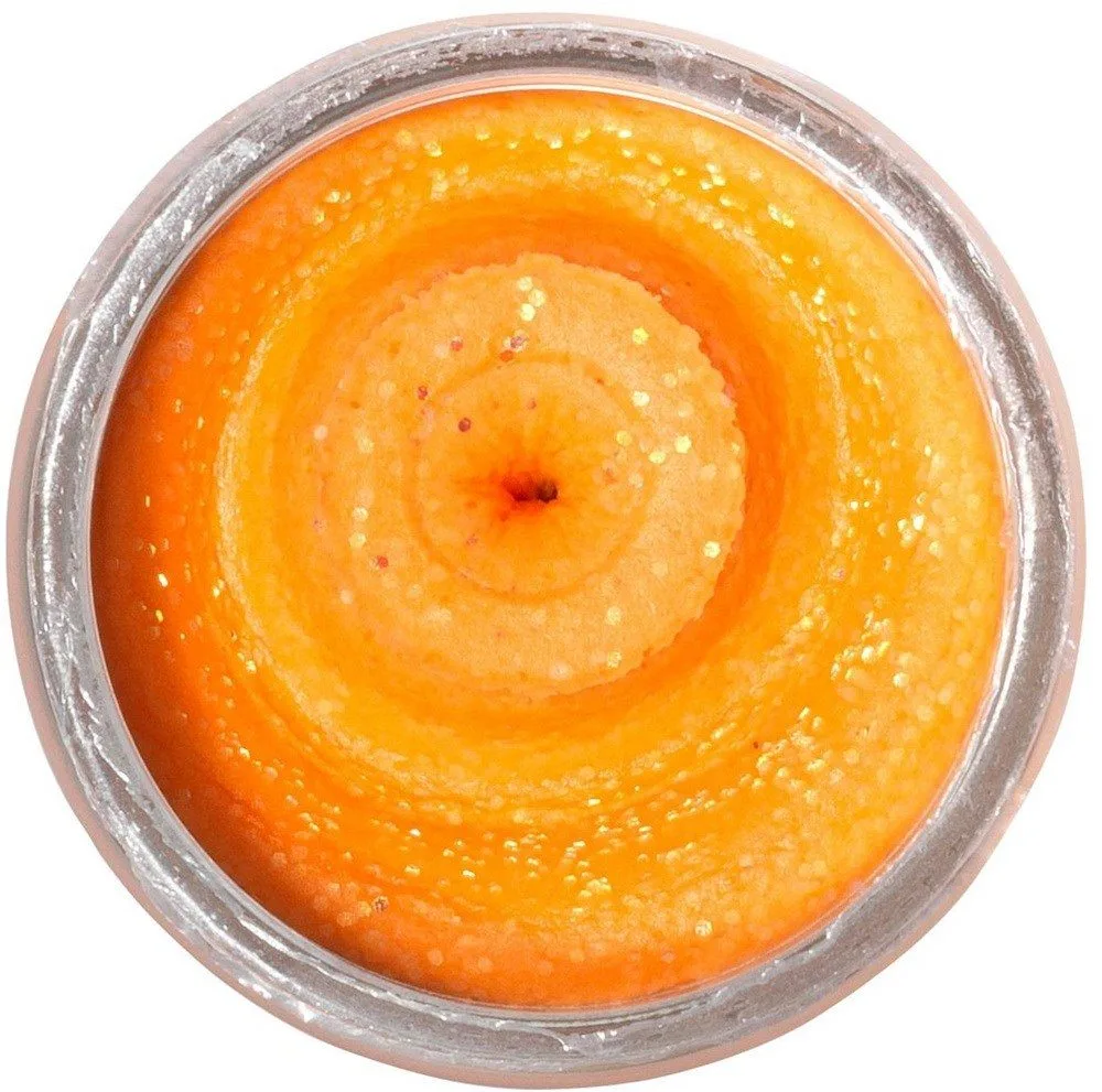 Berkley Těsto na pstruhy PowerBait Natural Glitter - Cheese Fluo Orange Glitter