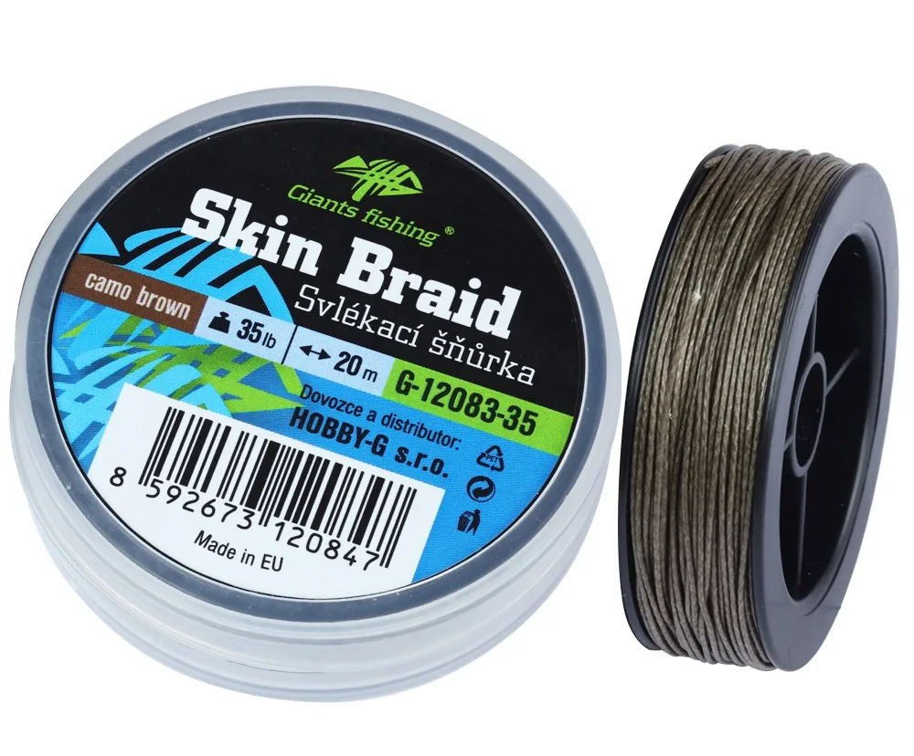 Giants fishing svlékací šňůra carp line skin braid camo brown 20 m - 25 lb
