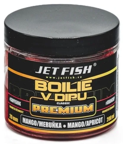 Jet Fish Boilie V Dipu Premium Classic Mango Meruňka 200ml Průměr: 20mm