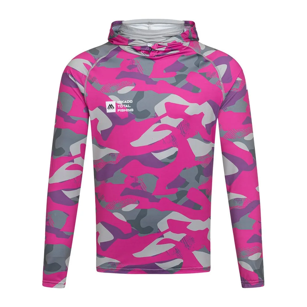 Mikado Rybářská Mikina s kapucí a nákrčníkem s UPF filtrem Lady Camo - XS