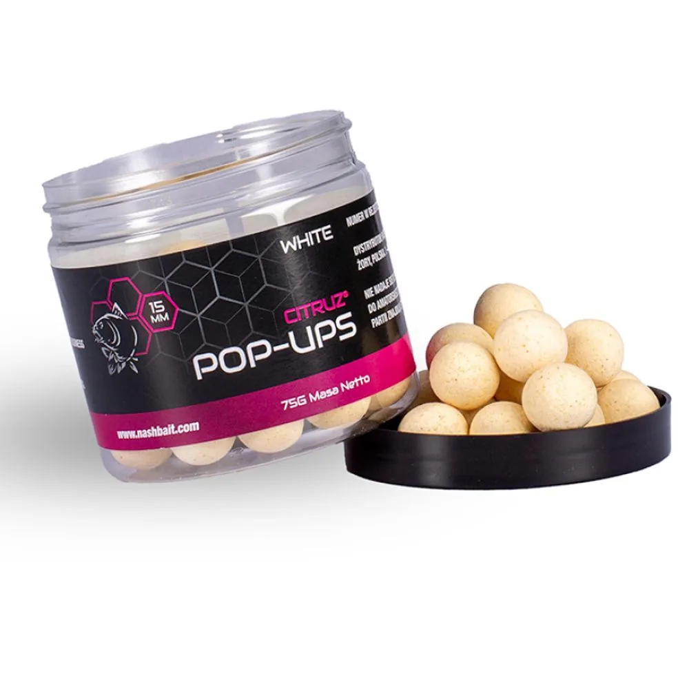 Nash Plovoucí Boilie Citruz Pop Ups 75g - 20mm White