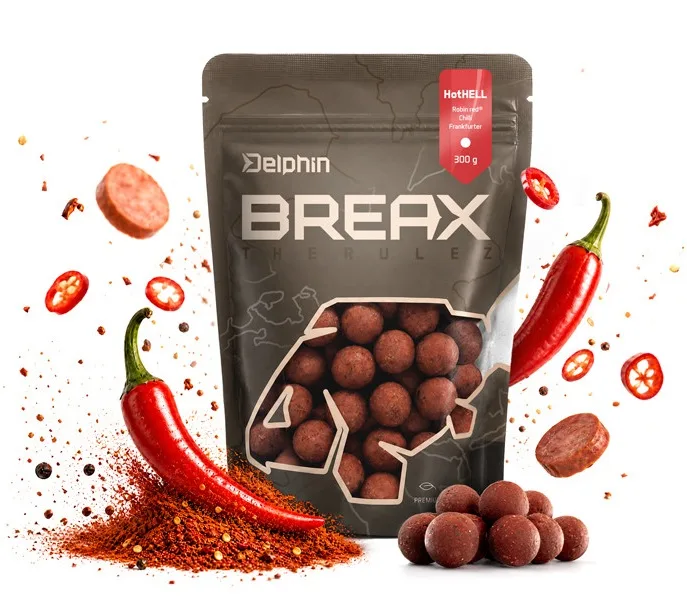 Delphin boilies breax hothell robin red chilli fr.klobása 300 g - 24 mm