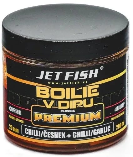 Jet Fish Boilie V Dipu Premium Classic Chilli Česnek 200ml Průměr: 20mm