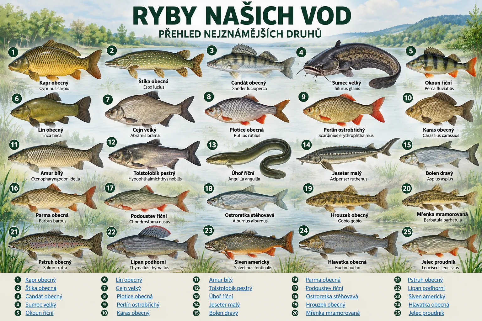 Ryby našich vod – přehled vybraných druhů sladkovodních ryb